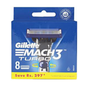 שמיניית סכיני גילוח מאך 3 טורבו - Gillette Mach3 Turbo