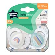 הכי טבעי זוג מוצצים זוהרים בחושך 6-18 חודשים | Tommee Tippee