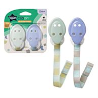 זוג תופסנים למוצץ - אפור-ורוד - clip-on | Tommee Tippee