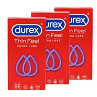 קונדומים דקים בתוספת חומר סיכה Thin Feel Extra Lube - מארז שלישייה | דורקס