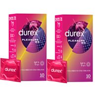 קונדומים Durex Pleasure Me עם צלעות רטט - מארז זוגי | דורקס